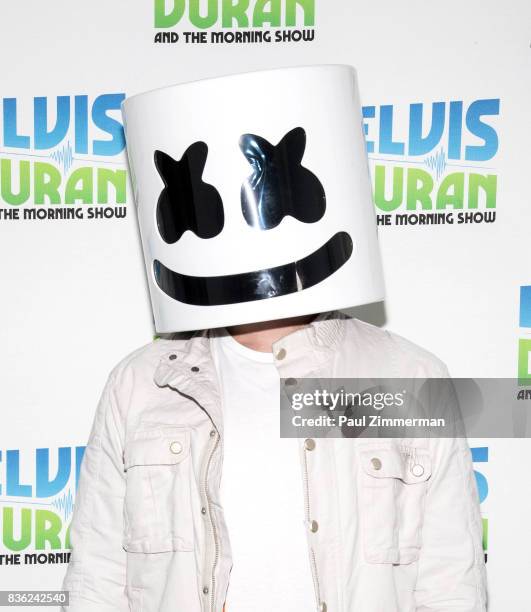 Marshmello visits "The Elvis Duran Z100 Morning Show" at Z100 Studio on August 21, 2017 in New York City.