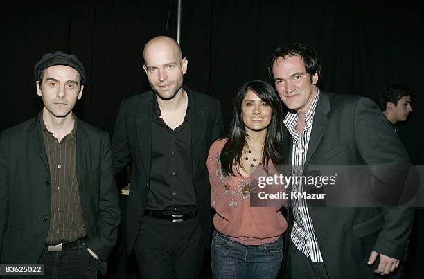 Jem Cohen, director of "Chain" and winner of Turning Leaf Someone to Watch Award, with Marc Forster, Salma Hayek and Quentin Tarantino