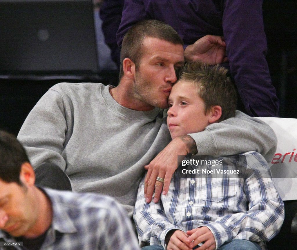 Celebrities At The Lakers Game