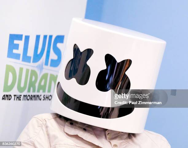 Marshmello visits "The Elvis Duran Z100 Morning Show" at Z100 Studio on August 21, 2017 in New York City.