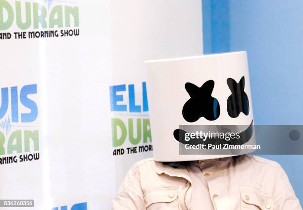 Marshmello visits "The Elvis Duran Z100 Morning Show" at Z100 Studio on August 21, 2017 in New York City.