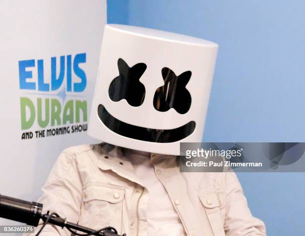 Marshmello visits "The Elvis Duran Z100 Morning Show" at Z100 Studio on August 21, 2017 in New York City.