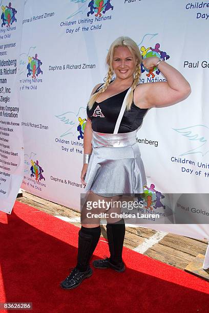 American Gladiator Robin "Helga" Coleman attends the 10th Annual Day Of the Child at The Santa Monica Pier on November 9, 2008 in Santa Monica,...