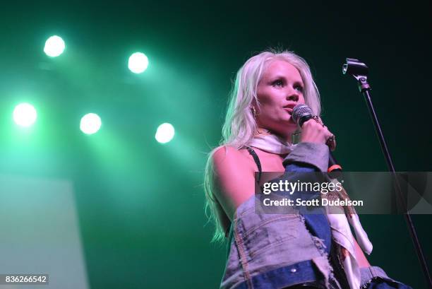 Singer Lauren Bennett of G.R.L performs onstage during the GIRL CULT Festival at The Fonda Theatre on August 20, 2017 in Los Angeles, California.