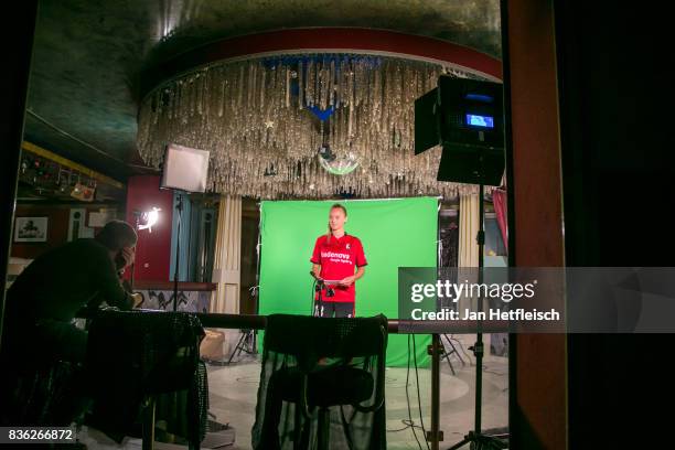 Sarah Puntigam of SC Freiburg poses during the Allianz Frauen Bundesliga Club Tour on August 21, 2017 in Warth, Austria.