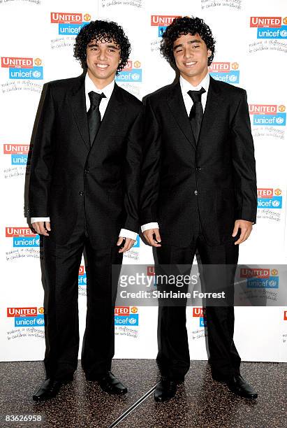 Rafael De Silva and Fabio Da Silva attend the Manchester United `United for UNICEF' - Gala Dinner at Manchester United Museum on November 9, 2008 in...