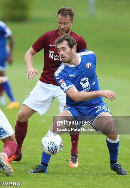 Jak McCourt of Chesterfield in action during the Reserve Match between Northampton Town and Chesterfield at Moulton College on August 21, 2017 in...