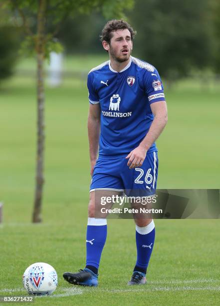 Jak McCourt of Chesterfield in action during the Reserve Match between Northampton Town and Chesterfield at Moulton College on August 21, 2017 in...