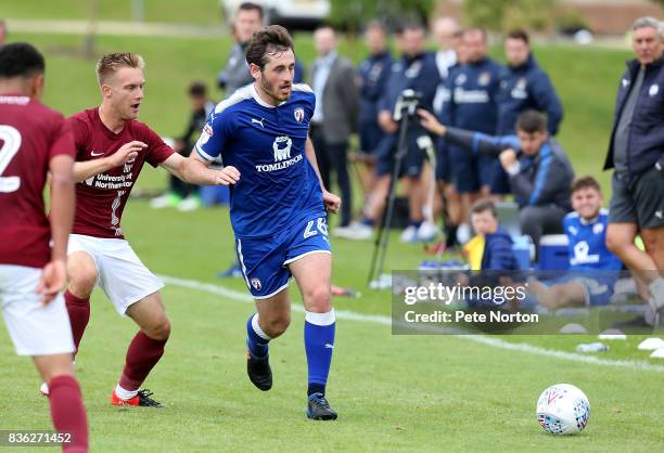 Jak McCourt of Chesterfield in action during the Reserve Match between Northampton Town and Chesterfield at Moulton College on August 21, 2017 in...