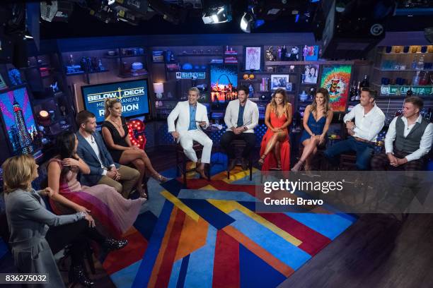 Pictured : Sandy Yawn, Lauren Cohen, Adam Glick, Hannah Ferrier, Andy Cohen, Wesley Walton, Malia White, Christine "Bugsy" Drake, Bobby Giancola and...