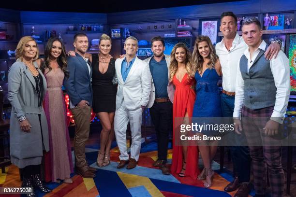 Pictured : Sandy Yawn, Lauren Cohen, Adam Glick, Hannah Ferrier, Andy Cohen, Wesley Walton, Malia White, Christine "Bugsy" Drake, Bobby Giancola and...