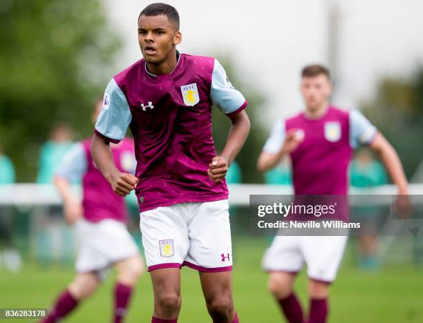 Jacob Bedeau of Aston Villa during the Premier League 2 match between Aston Villa and Stoke City at Bodymoor Heath on August 21, 2017 in Birmingham,...