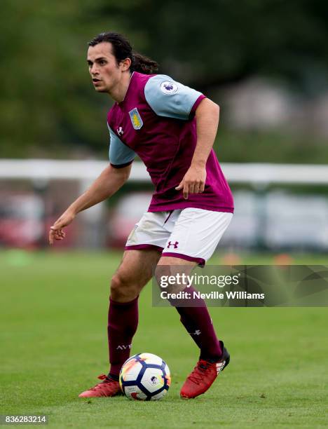 Oscar Borg of Aston Villa during the Premier League 2 match between Aston Villa and Stoke City at Bodymoor Heath on August 21, 2017 in Birmingham,...