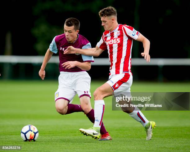 Jack Clark of Aston Villa during the Premier League 2 match between Aston Villa and Stoke City at Bodymoor Heath on August 21, 2017 in Birmingham,...