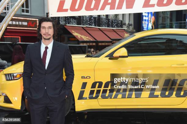 Adam Driver arriving at the 'Logan Lucky' UK premiere held at Vue West End on August 21, 2017 in London, England.