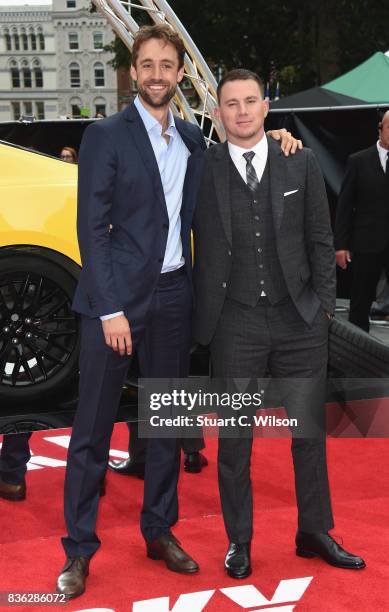 Producer Reid Carolin and Channing Tatum arriving at the 'Logan Lucky' UK premiere held at Vue West End on August 21, 2017 in London, England.