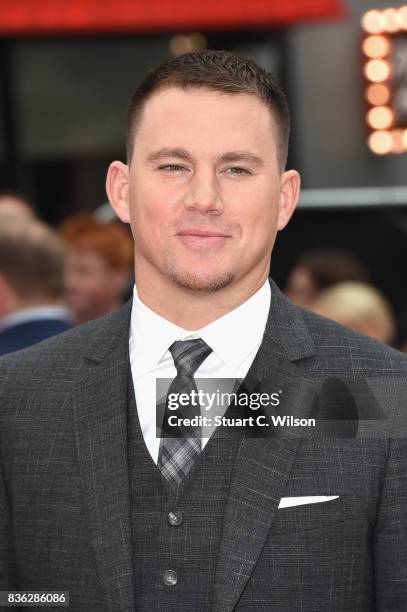 Channing Tatum arriving at the 'Logan Lucky' UK premiere held at Vue West End on August 21, 2017 in London, England.