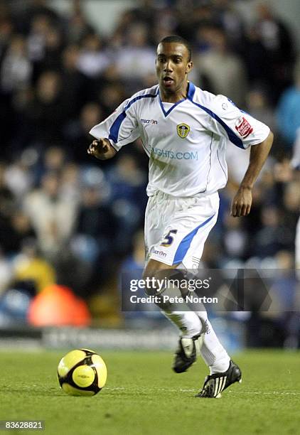 Fabian Delph of Leeds United runs with the ball during the F.A Cup ,sponsored by e.on, First Round Match between Leeds United and Northampton Town at...