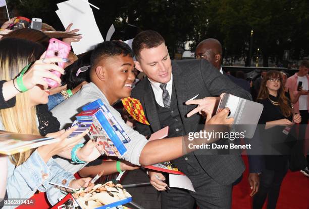 Channing Tatum attends the "Logan Lucky" UK Premiere at Vue West End on August 21, 2017 in London, England.