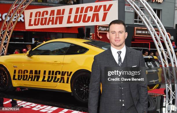 Channing Tatum attends the "Logan Lucky" UK Premiere at Vue West End on August 21, 2017 in London, England.
