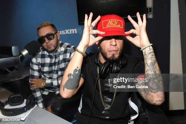 Reggaeton duo Fido and Alexis of 'Alexis Y Fido' visit at SiriusXM Studios on August 21, 2017 in New York City.