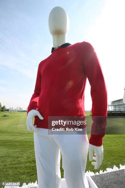 View of product at LACOSTE 'Official Apparel Provider' unveiling during 2017 Presidents Cup Media Day at Liberty National Golf Club on August 21,...