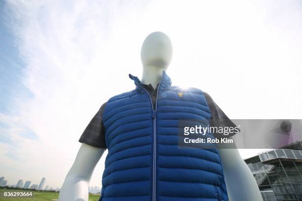 View of product at LACOSTE 'Official Apparel Provider' unveiling during 2017 Presidents Cup Media Day at Liberty National Golf Club on August 21,...