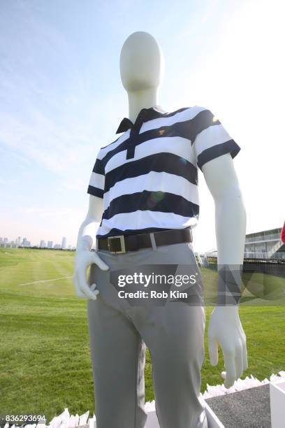 View of product at LACOSTE 'Official Apparel Provider' unveiling during 2017 Presidents Cup Media Day at Liberty National Golf Club on August 21,...