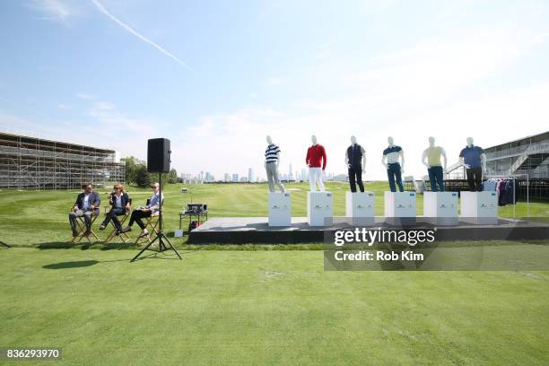 Matt Kamienski, Presidents Cup tournament director, Joelle Grunberg, LACOSTE CEO, and moderator Laura Neal attend LACOSTE 'Official Apparel Provider'...