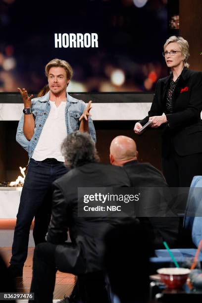 S Got Talent" Episode 504 -- Pictured: Derek Hough, Jane Lynch --