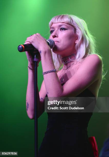 Singer Carly Russ of Girlyboi performs onstage during the GIRL CULT Festival at The Fonda Theatre on August 20, 2017 in Los Angeles, California.