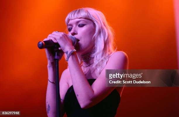 Singer Carly Russ of Girlyboi performs onstage during the GIRL CULT Festival at The Fonda Theatre on August 20, 2017 in Los Angeles, California.