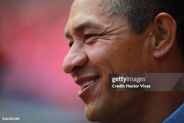 Ignacio Ambriz coach of Necaxa smiles prior the fifth round match between Toluca and Necaxa as part of the Torneo Apertura 2017 Liga MX at Nemesio...