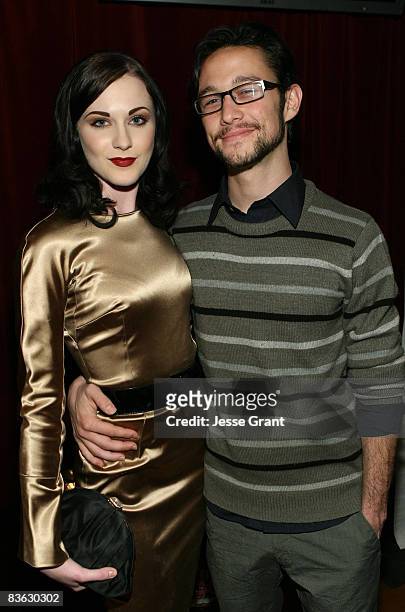 Actors Evan Rachel Wood and Joseph Gordon-Levitt attend The Behind the Camera Awards held at The Highlands on November 9, 2008 in Hollywood,...