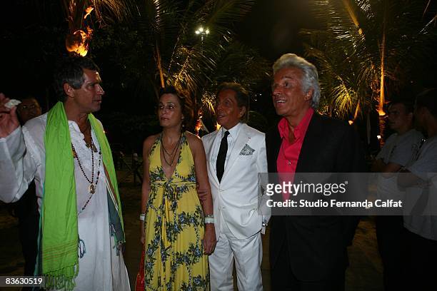 Caca de Souza, Valentino and Giancarlo Giammetti attend the Osklen/Lenny fashion show during Claro Rio Summer at Forte de Copacabana on November 8,...