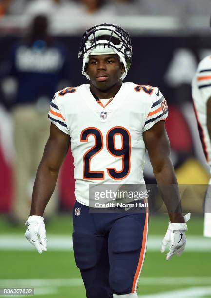 Tarik Cohen of the Chicago Bears prepares for a game against the Arizona Cardinals at University of Phoenix Stadium on August 19, 2017 in Glendale,...