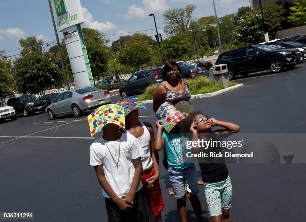 Holiday Inn hosts an Eclipse viewing party with Scholastic as part of the culmination event to the "Summer of Smiles" program on August 21, 2017 in...