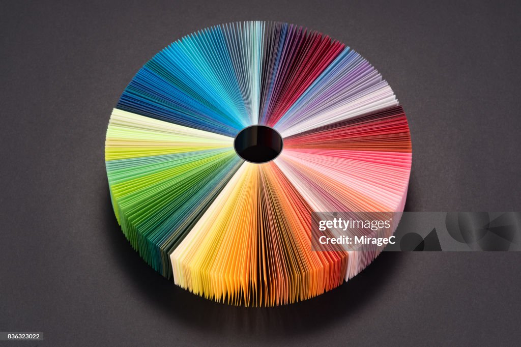 Colorful Pie Chart Consists of Paper Pages