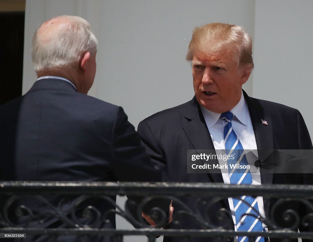 President Trump Views The Eclipse From The White House