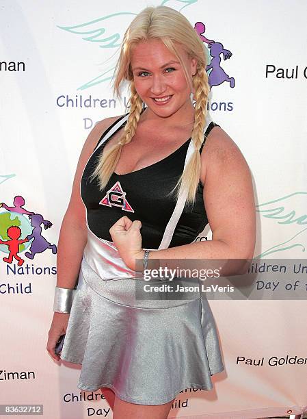 Robin Coleman of the American Gladiators attends the 10th annual Day of the Child at The Santa Monica Pier on November 9, 2008 in Santa Monica,...