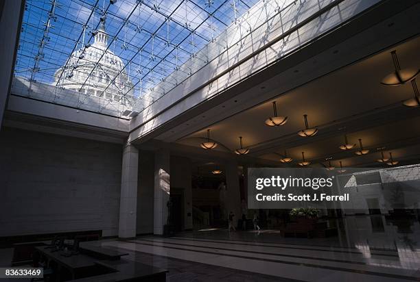 Nov. 10: View of the Capitol Dome through a skylight from Emancipation Hall during a media preview of the Capitol Visitor Center, slated to open Dec....