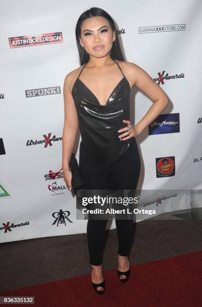 Actress Cindy Starfall arrives for the 6th Urban X Awards held at Stars On Brand on August 20, 2017 in Glendale, California.