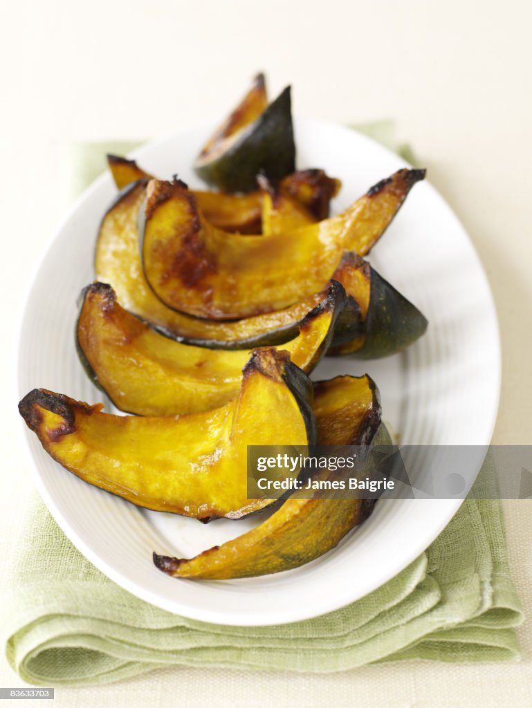 Platter of roasted acorn squash