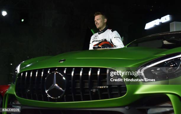Driver Christian Hohenadel at the launch of AMG GT R on August 21, 2017 in New Delhi, India.