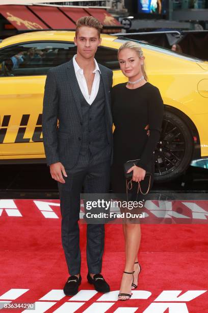 Julius Cowdrey and Ella Willis arrive at the 'Logan Lucky' UK premiere held at Vue West End on August 21, 2017 in London, England.