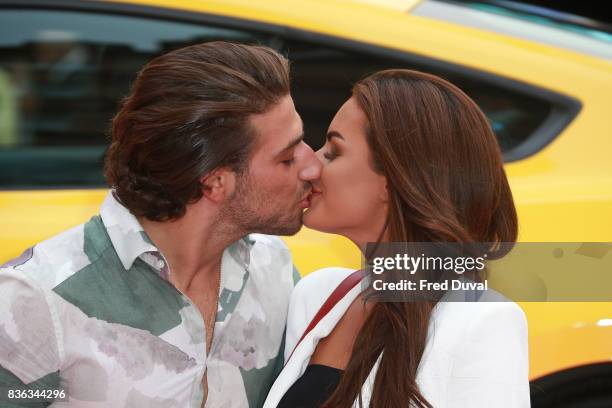 Kem Cetinay and Amber Davies arrive at the 'Logan Lucky' UK premiere held at Vue West End on August 21, 2017 in London, England.