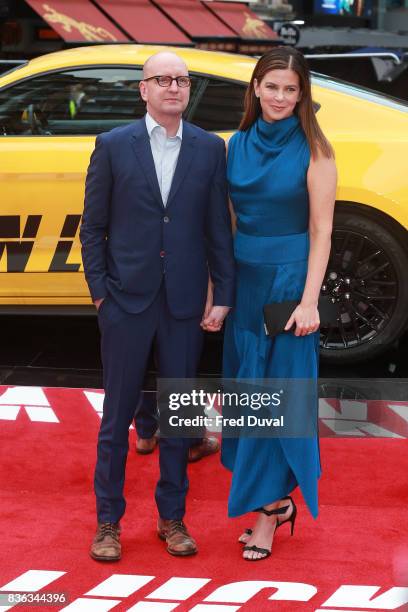 Steven Soderbergh and Jules Asner arrive at the 'Logan Lucky' UK premiere held at Vue West End on August 21, 2017 in London, England.