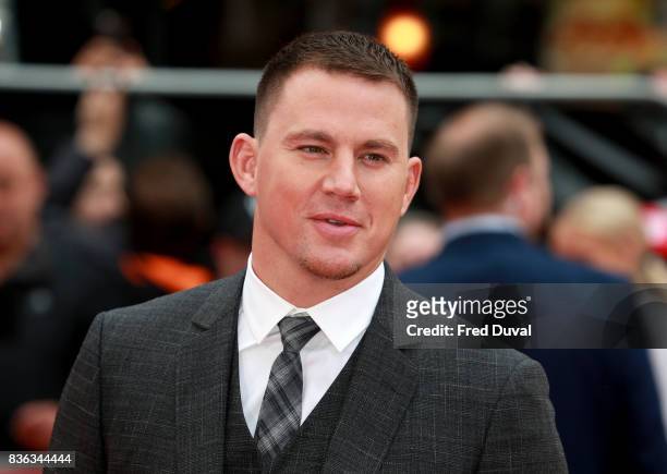 Channing Tatum arrives at the 'Logan Lucky' UK premiere held at Vue West End on August 21, 2017 in London, England.