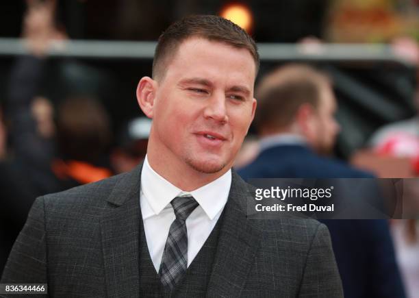 Channing Tatum arrives at the 'Logan Lucky' UK premiere held at Vue West End on August 21, 2017 in London, England.