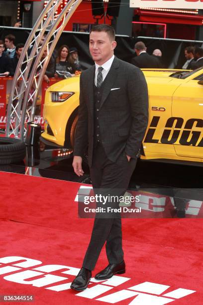 Channing Tatum arrives at the 'Logan Lucky' UK premiere held at Vue West End on August 21, 2017 in London, England.